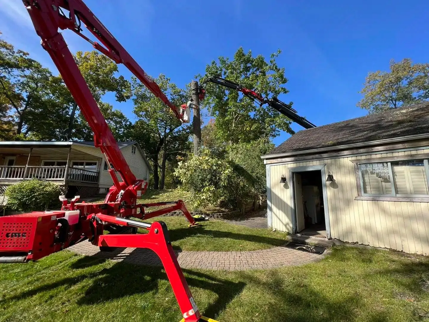 Hazardous tree removal near home in Milford MI with full cleanup